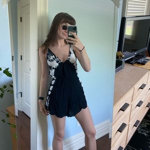 Wrap Style Black and a White Romper